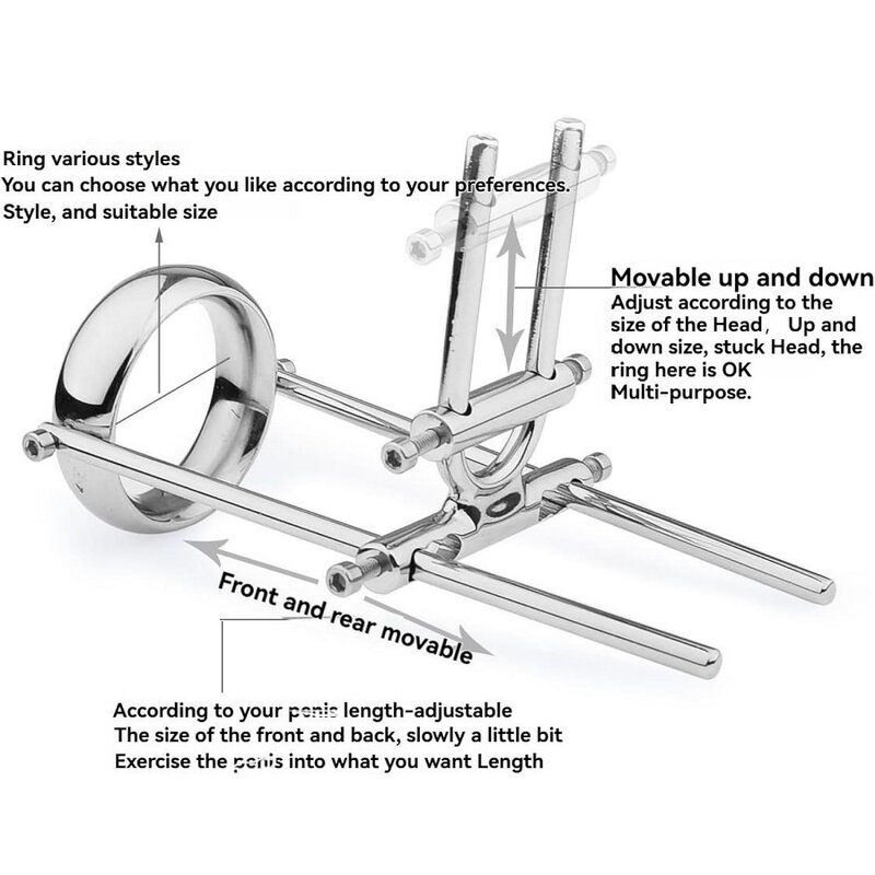 Metal Penis Extender Stretcher Kit Penises Stretching Device for Men Adjustable Traction Male Training Devices Set Sex Toys
