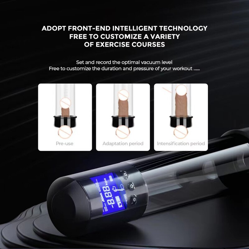 Electric Penis Vacuum Pump with a Realistic Sleeve for Male Masturbation,Manual Mode/Smart Mode Smart Penis Pump with LCD Screen