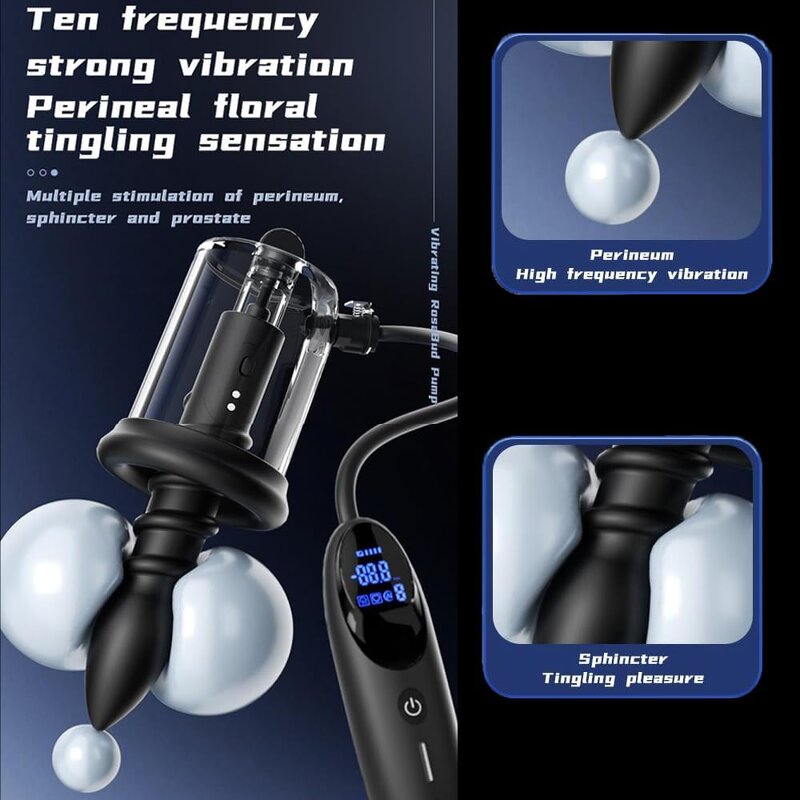 Automatic Anal Plug Vaginal Pussy Dildo Pump Expander, Anal Beads Wand Pumps Enlarger, Prostate Massager Stimulator Masturbator