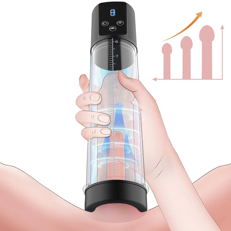 Automatic Penis Pump Men Enlargement Dilate Trainer Penis Vacuum Pump Sex Toys 9 Suction Male Masturbator Sex Toys for Men 18+