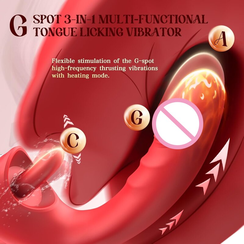 Dildos Thrusting Clit Vibrator for Women with 10 Vibration Modes 7 Thrusting Modes Featuring Licking and G Spot Couple Adult Toy