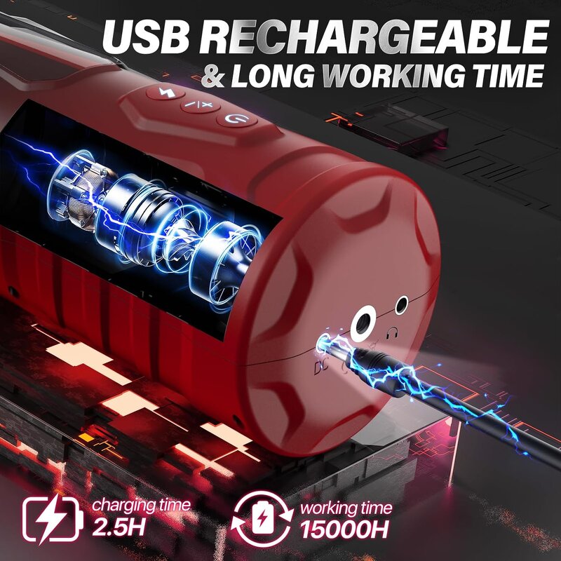 Automatic Male Masturbator Sex Toys for Men with 7 Thrusting & 7 Rotating Modes,Hands Free Pocket Pussy Sex Machine with Base