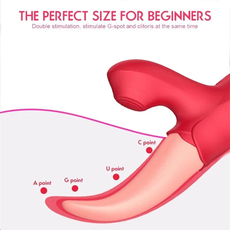 Clitoral G Spot Stimulator Tongue Vibrator Nipples Flapping Massager Vaginal Anal Sex Toys for Female Masturbation Couples