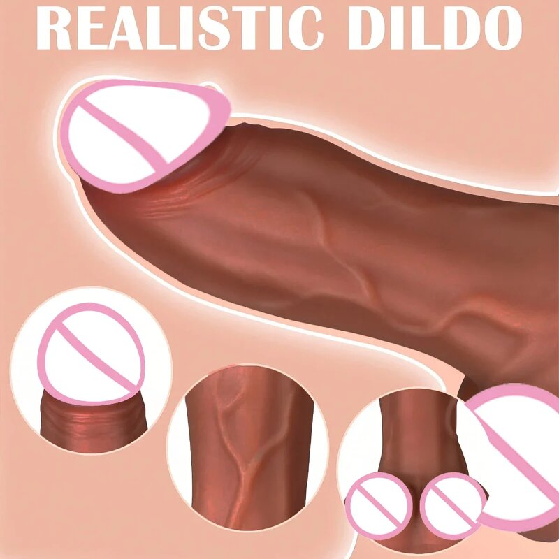 9 Inch Realistic Huge Thick XXL Dildo for Women Soft Remote Control Vibrating Heating Chubby Glans Large Bulge Realistic Huge