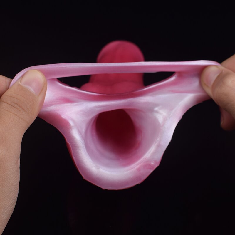 Penis Extender Fantasy Penis Enlarger with Silicone Cock Ring, Reusable Penis Sheath Soft Pennis Girth Sleeve to Enlarge Prolong