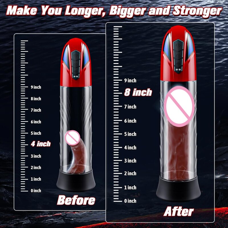 Penis Pump Male Sex Toys,Electric Dick Pump Penis Extender with 10 Erection Training Modes, Cock Pump Automatic Male Masturbator