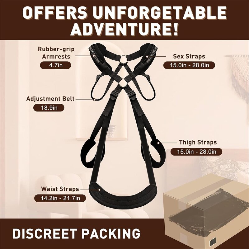 Hot Sale Adjustable Adult Restraint Cord Kit Multiple Posture Swing Neck Suspension Sling Sexy Adult Bondage Gear