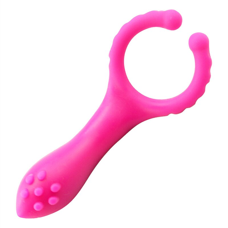 Silicone Vibrating Nipple Clitoris Stimulator Clip Dildo Ring Toy