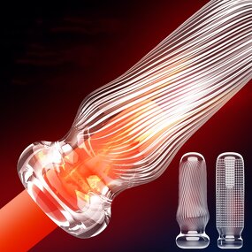 Transparent Lifelike Textured TPE Male Masturbation Stroker Manual Squeezable Pussy Portable Masturbation Cup with Suction Bag