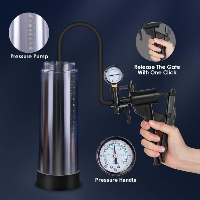 Men Sex Toys for Enlargement Vacuum Penis Pump Enlarger Device Male Enlarging Pump Extention with 1 Pcs Vagina Sleeve Cock Pumps