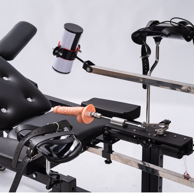 Ultimate Fully Adjustable Obedience Chair with Wireless Sex Machine Included Masturbation Cup and Dildo for Men Women & Couples
