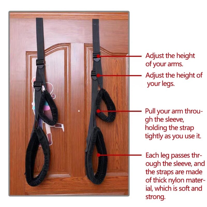 Black BDSM Bandage Supply Nylon Swing Binding Restraint Belt Swinging Hands Feet Straps Sex Auxiliary Adult Sex Toys for Couples