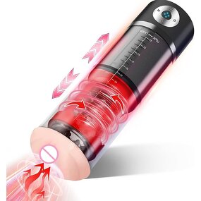 Automatic Male Masturbator Male Sex Toys with 4 Thrusting & 7 Rotation, Pocket Pussy with 7 Color Ambient Lighting Sex Machine