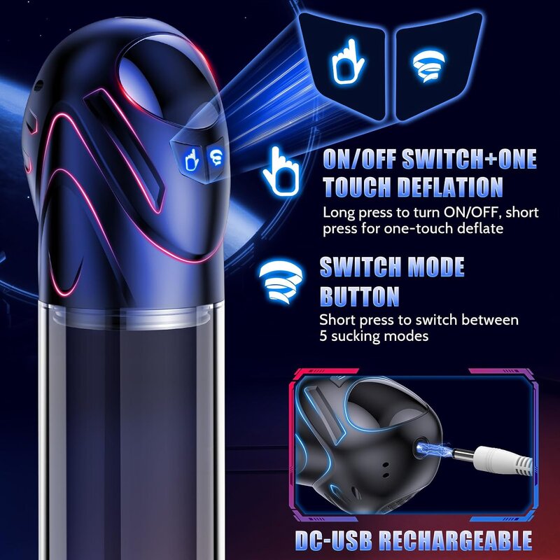 Electric Penis Pump Sex Toy Penis Extender Vacuum Pump Penis Enlargement Pumps for ED Trainer Dick Pump Male Masturbators Adult
