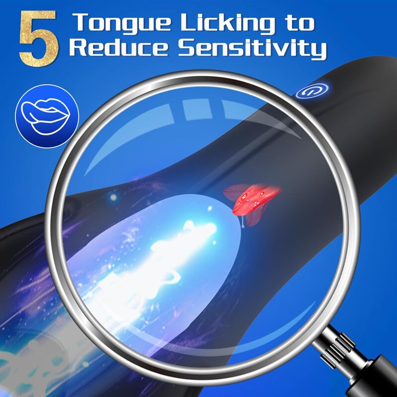 Male Glans Stimulate Massager 10 Modes Penis Delay Trainer Vibrator Rotate Masturbator Automatic Oral Climax Sex Toy for Men