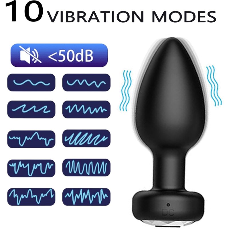 Anal Plug Vibrating Butt Anal Plugs Set with 10 Vibration Modes Adult Sex Toys&Games Prostate Massage Sticks for Men and Women