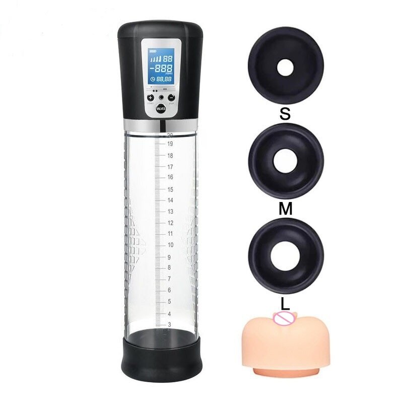LCD Electric Penis Pump Penis Enlargement Extend Pump Penis Trainer Male Masturbators Cup Dick Pump Sex Toys for Men