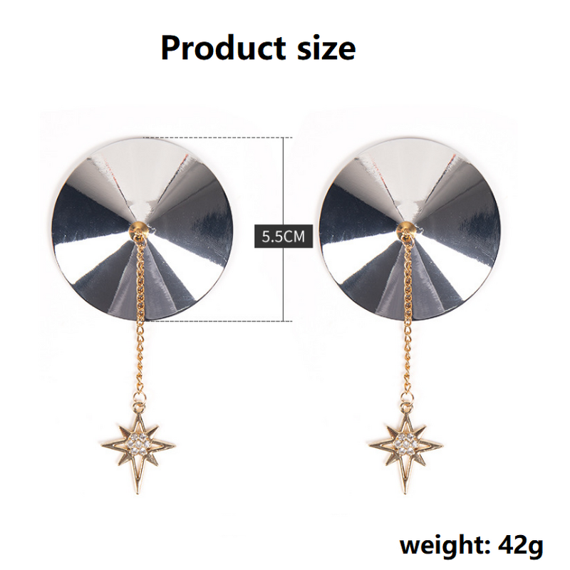 Adhesive Metal Nipple Covers Sexy Reusable Tassel Pasties with Diamonds Self-Bra Jewelry Sticker New Underwear Accessories