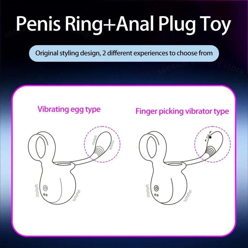 APP Control Vibrating Cock Ring Vibrator Wearable Testicle Prostate Massager Delay Ejaculation Trainer Sex Toy for Men