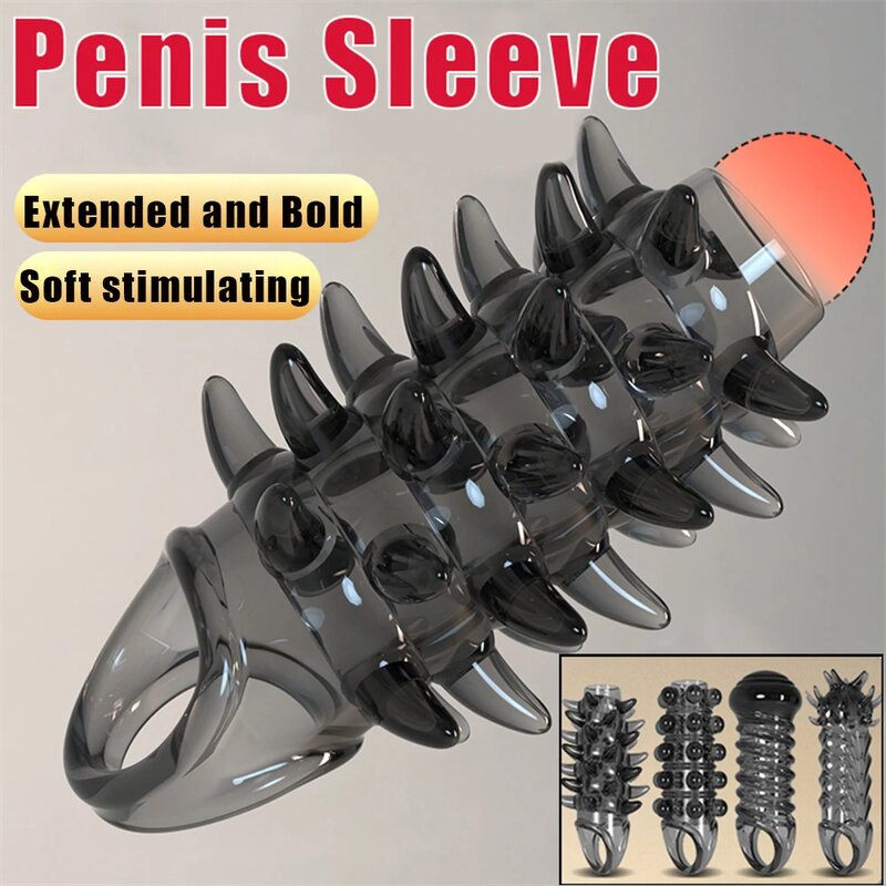 Best Selling High Quality TPE Reusable Sleeve Soft Silicone Rub Ber extra Dotted Penis Condom