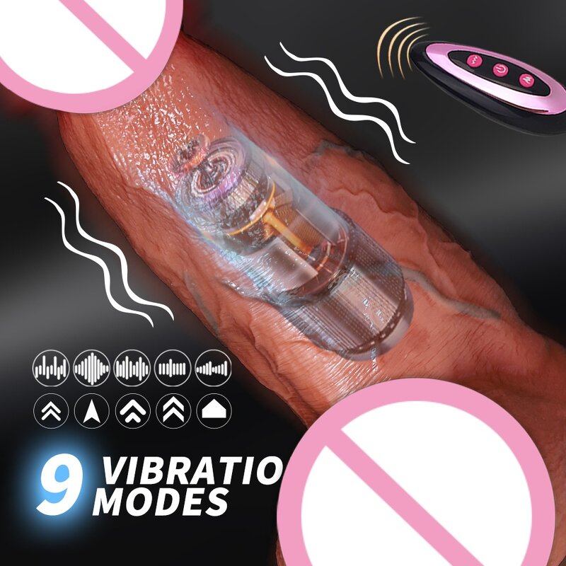 9" Huge Thrusting Dildo,Realistic Big Vibrator 9 Vibration Modes with Suction Cup,Remote Control Giant Sex Toys for Women Men