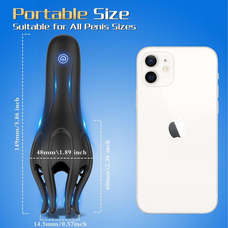 Powerful Men's Glans Trainer Vibrator Soft Fingertip Vibrating G-Spot Masturbator Prolonged Endurance Massager Male Masturbation