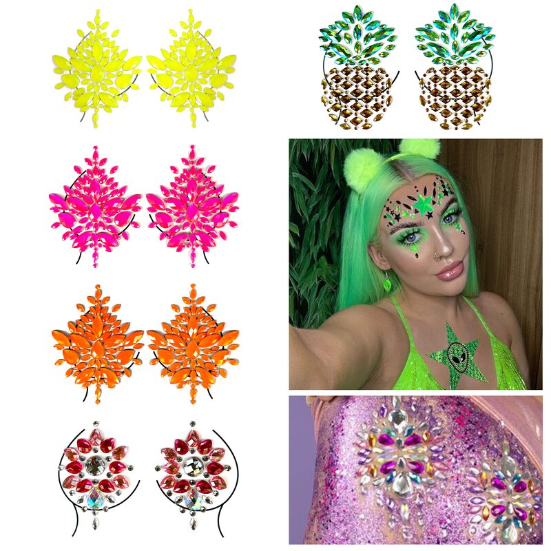 Diamond Nipple Pasties Custom Jewelry Lingerie Sexy Crystal Nipple Sticker Pasties Adhesive for Body and Sexy Lady