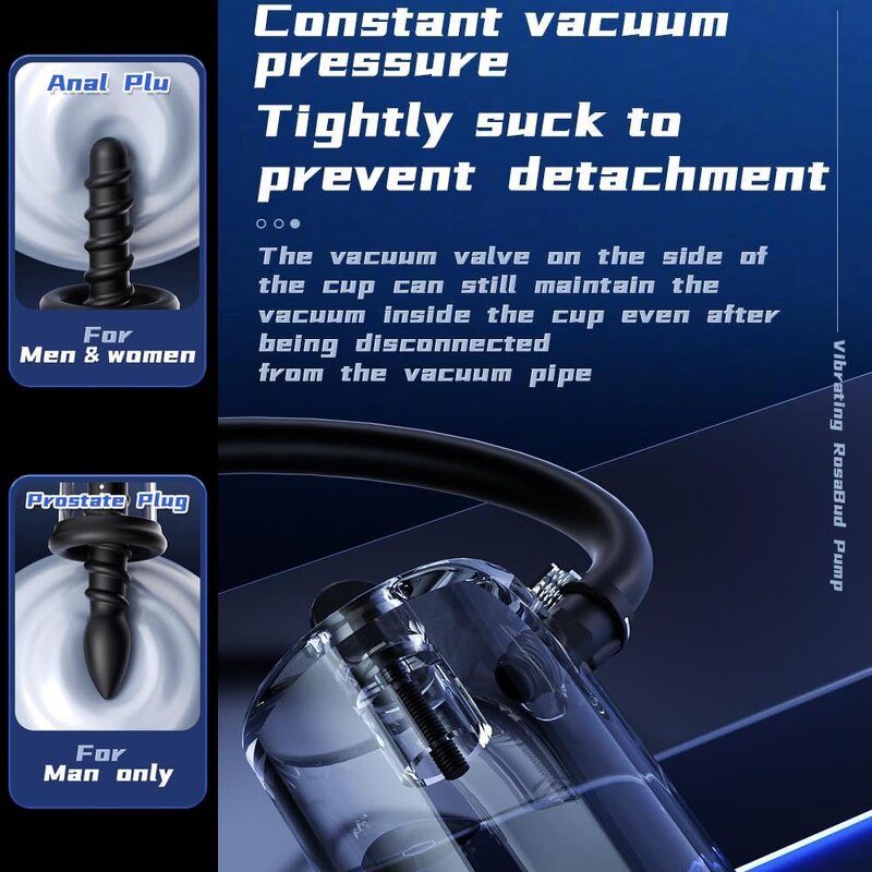 Automatic Anal Plug Vaginal Pussy Dildo Pump Expander, Anal Beads Wand Pumps Enlarger, Prostate Massager Stimulator Masturbator