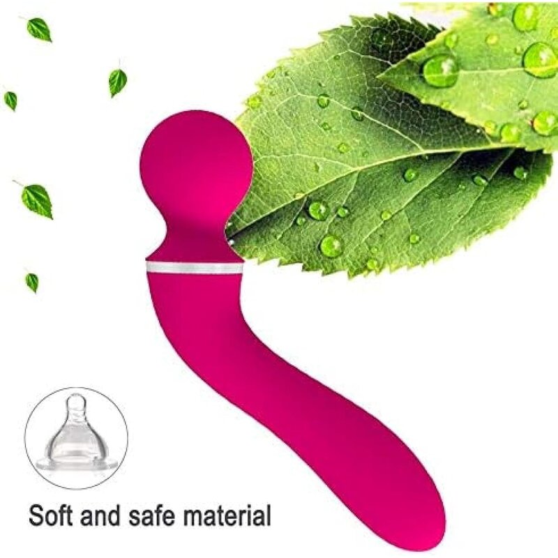 Female Vibrator with Three Head Covers USB Charging Double Head Vibrator G-spot Stimulation AV Wand Massager Female Masturbator