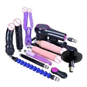 Remote Controlled Thrusting Sex Machine for Men Women Automatic Love Machine with 8 Attachments Big Black Dildo 3XLR Connector