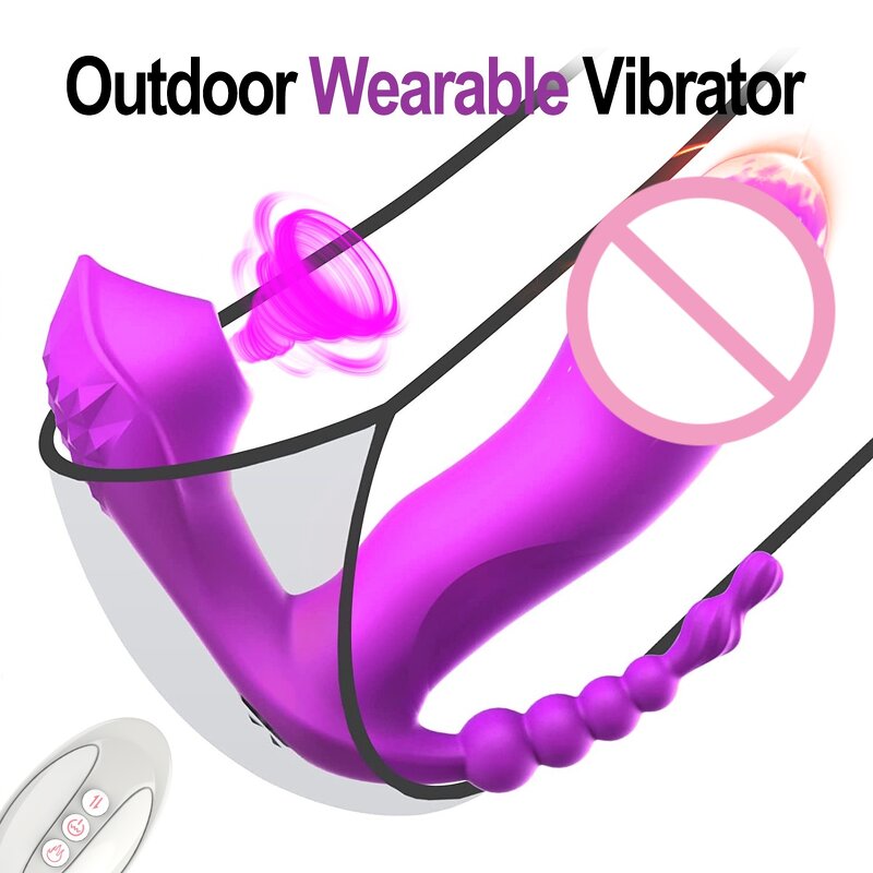 Wearable Vibrator G Spot Clitoral Anal Vibrator Rose Sex Toys with 9 Vibrating Modes Rechargeable G Spot Vibrator for for Women