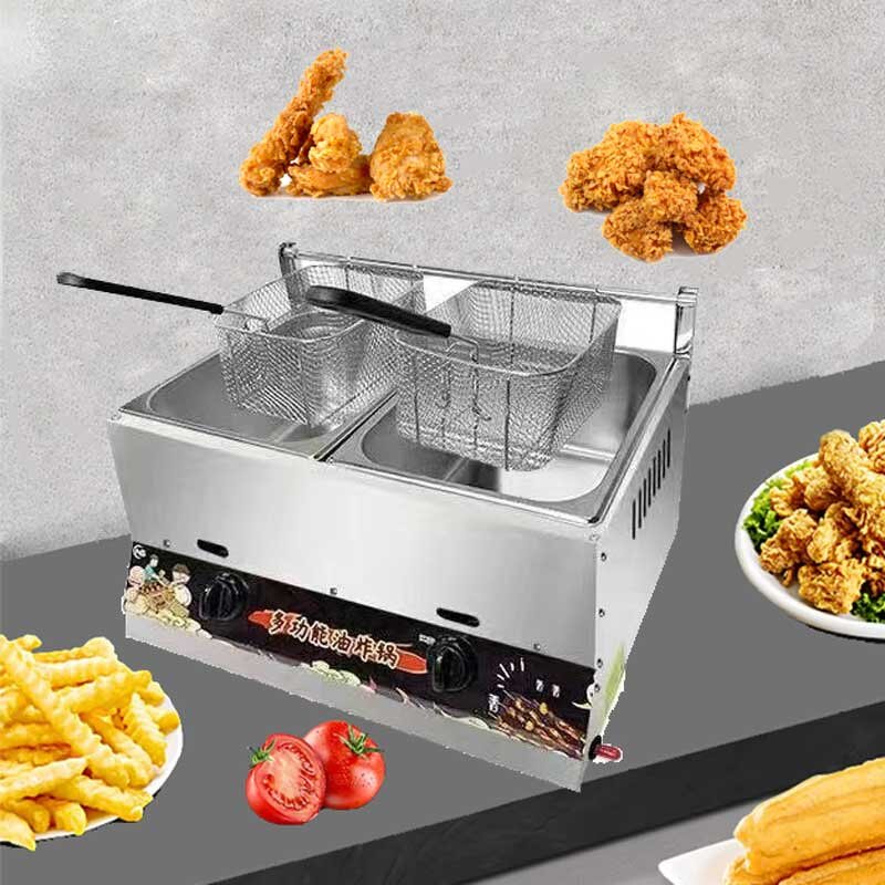 Deep Fryer Factory - 10L+10L Double Tank Gas Fryer for Home Kitchen