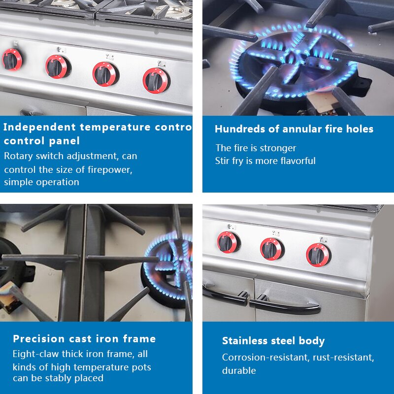 Gas Stove Factory - 4 Burner Commercial Cooking Stove Wholesale