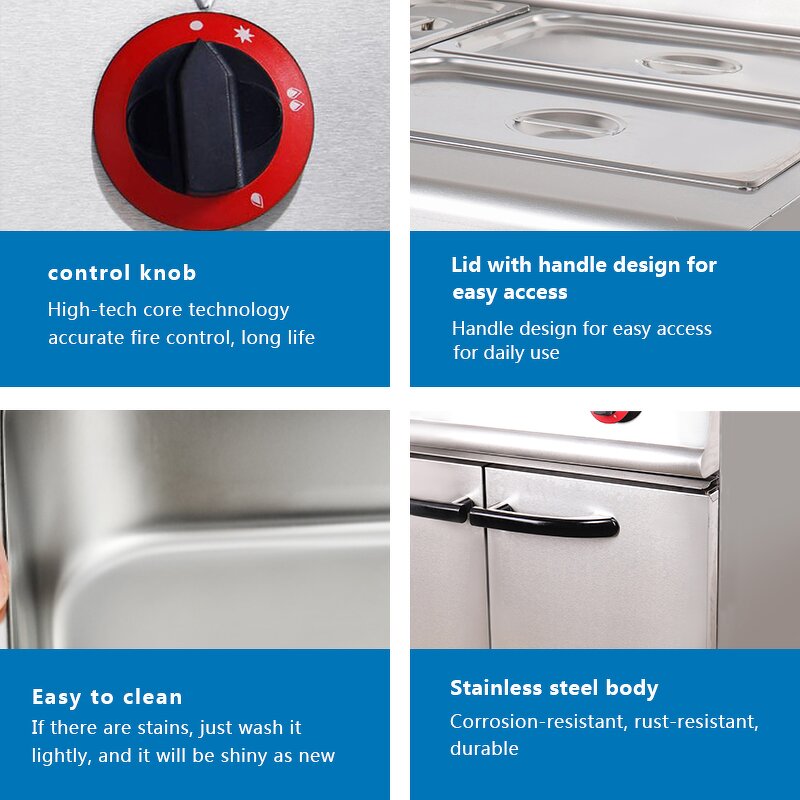 Commercial Food Warmer Factory - Gas Bain Marie with Cabinet Hot Sale