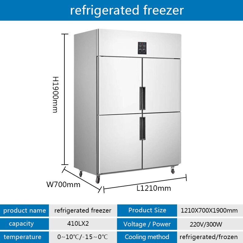 Commercial Refrigerator Manufacturer - 4 Door CFC Free Kitchen Cabinet Refrigerator