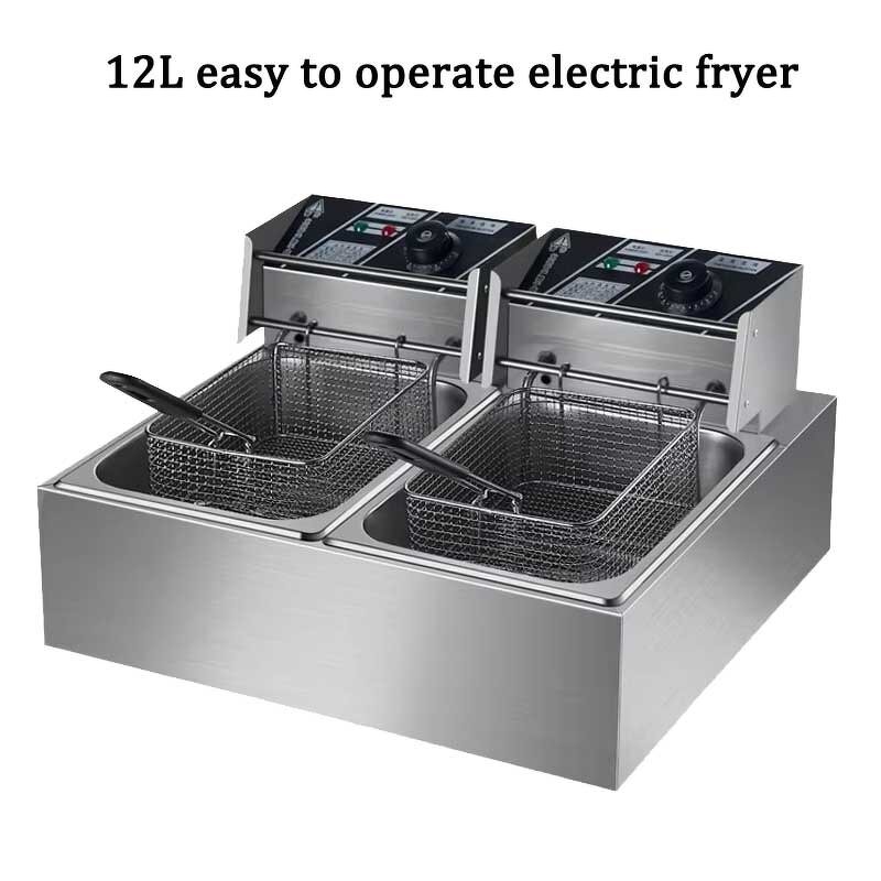 Commercial Electric Fryer Factory - 12L Stainless Steel Easy Operate Fryer