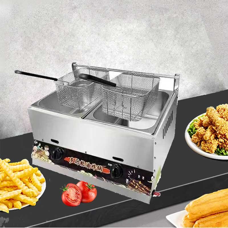 Deep Fryer Factory - 10L+10L Double Tank Gas Fryer for Home Kitchen