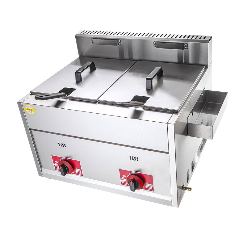 Gas Deep Fryer Factory - Double Tank Stainless Steel Catering Equipment