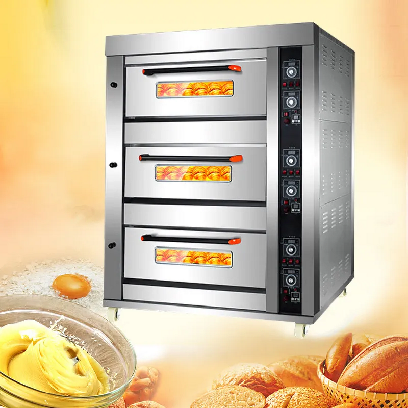 Commercial Baking Oven Factory - 3 Ply Deck 6 Tray Simple Oven Equipment