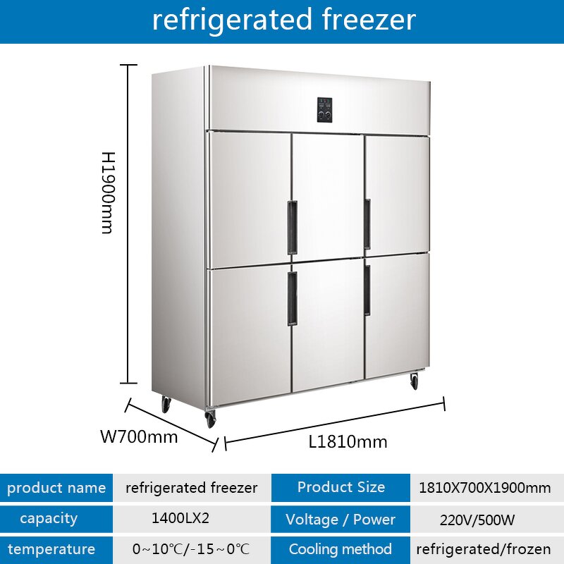 Commercial Refrigerator Factory - 4 Door Dual Temperature Vertical Showcase