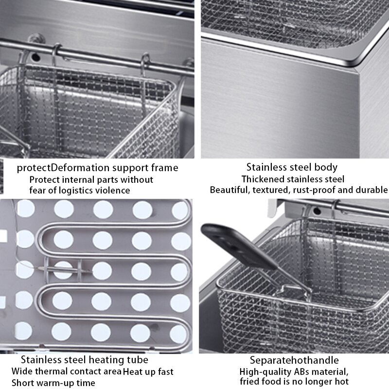 Commercial Deep Fryer Manufacturer - Double Cylinder Electric Fried Food Machine