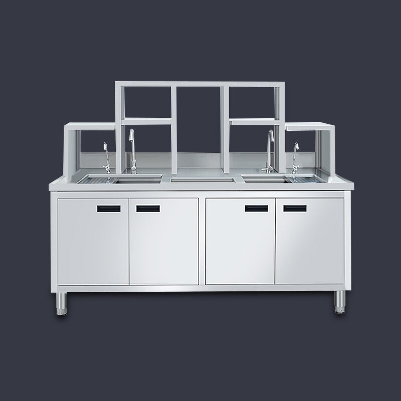 Bubble Tea Counter Manufacturer - Stainless Steel Work Table with Ice Maker