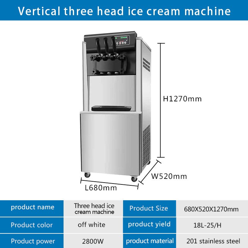 Soft Serve Ice Cream Machine Factory - OEM Three Flavor Ice Cream Maker