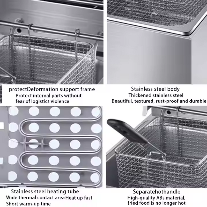 Commercial Electric Fryer Factory - 12L Stainless Steel Easy Operate Fryer