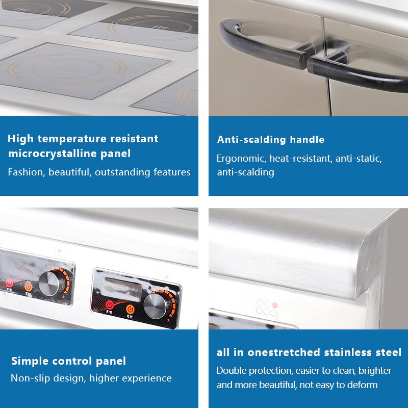 Induction Cooker Manufacturer - 6 Burner Commercial Electric Cooktop 220V