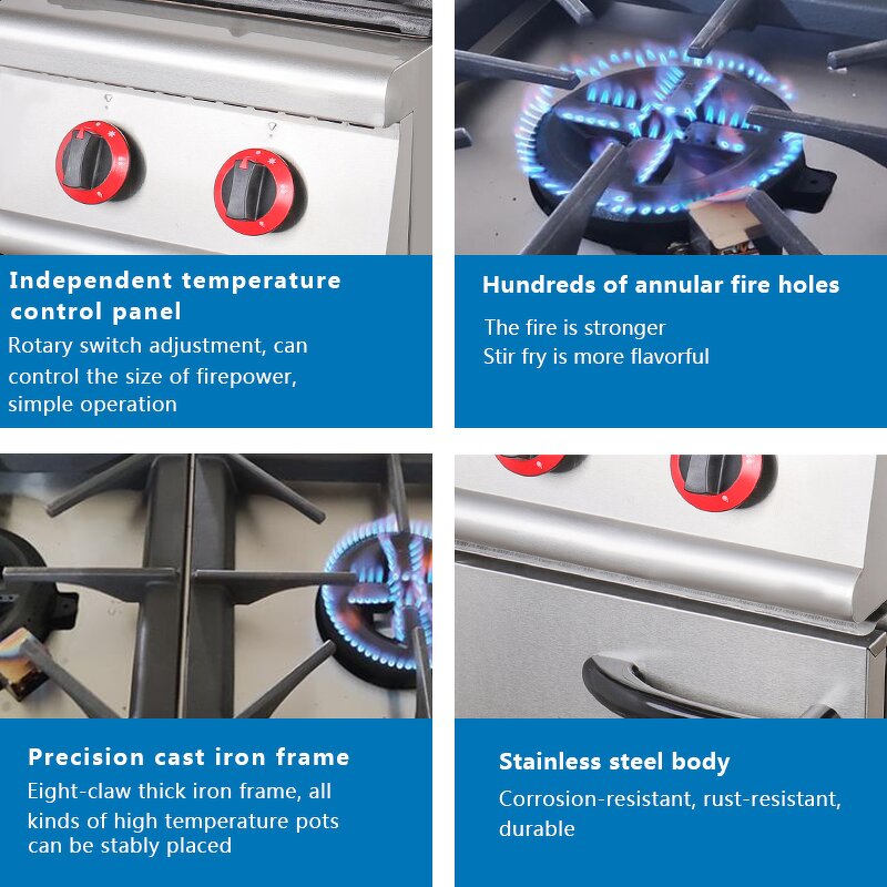 Commercial Gas Stove Supplier - Burner Cooker Restaurant Kitchen Equipment