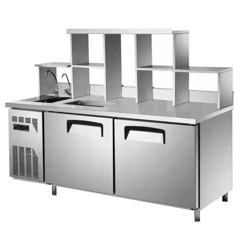 Water Bar Counter Manufacturer - 1.8M Kitchen Work Refrigerated Bar Counter
