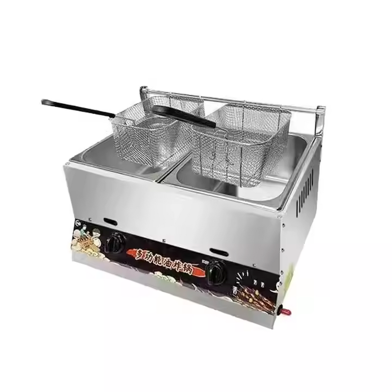 Gas Fryer Manufacturer - 6L+6L Double Cylinder CE Certified Fryer