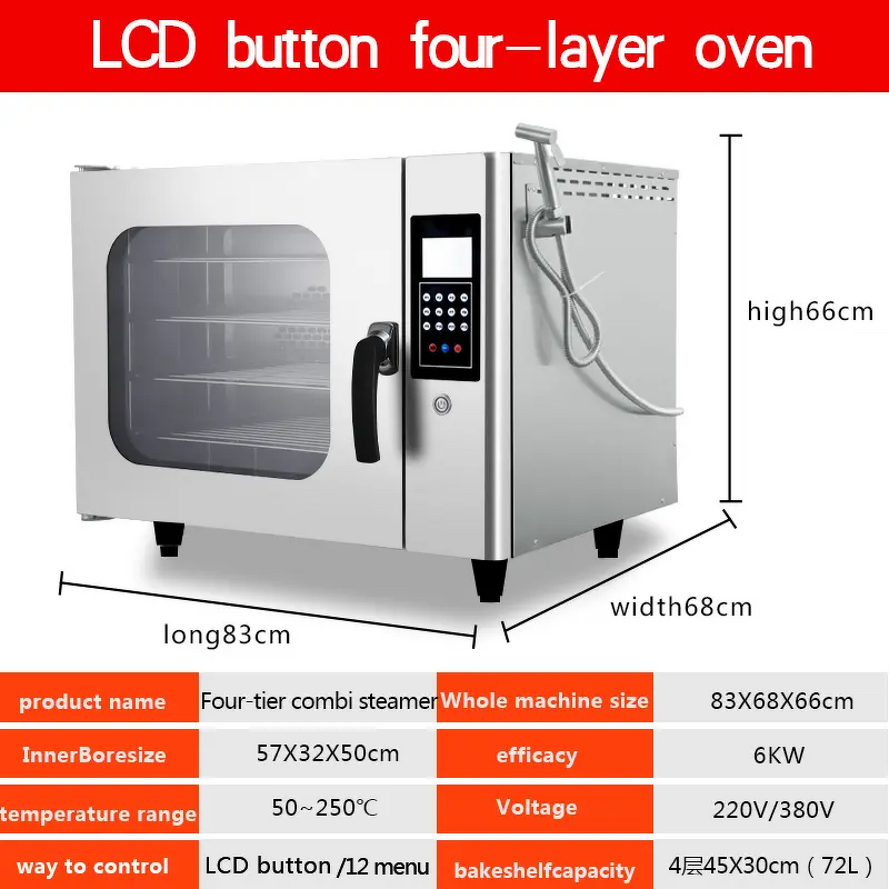 Commercial Bakery Oven Manufacturer - 4 Tray Touch Steam Convection Oven