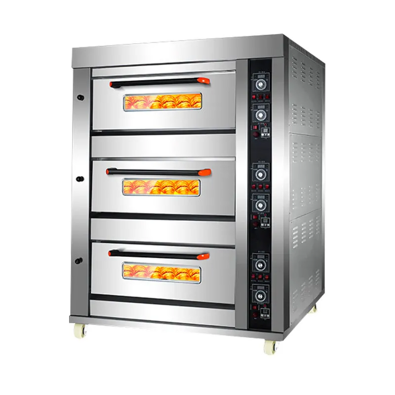 Commercial Baking Oven Factory - 3 Ply Deck 6 Tray Simple Oven Equipment